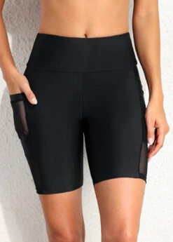 Pocket High Waisted Black Swim Shorts -Rosewe Promotion Store 320252 P 16722266053263