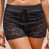 Lace Mid Waisted Black Beach Shorts -Rosewe Promotion Store 320549 P 16750800883600