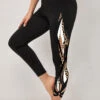 Leopard Black Elastic Waist Ankle Length Leggings -Rosewe Promotion Store 320613 P 1696754426637