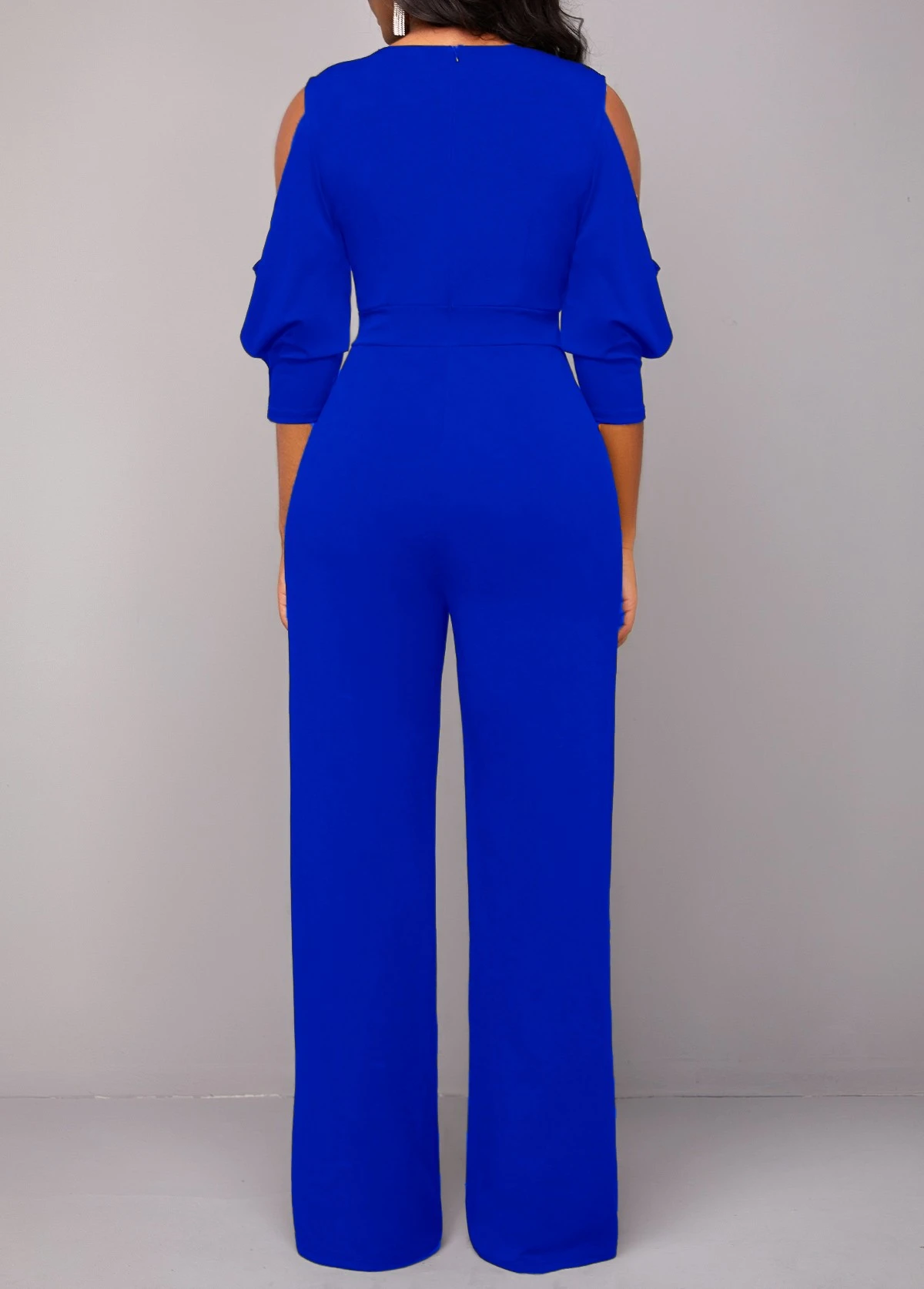 Royal Blue Sequin V Neck Jumpsuit 4 Royal Blue Sequin V Neck Jumpsuit - Image 2