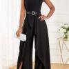 Black Long V Neck Sleeveless Jumpsuit -Rosewe Promotion Store 320731 P 16733506310840
