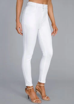 White Button Fly High Waisted Leggings -Rosewe Promotion Store 320782 P 16710213110702