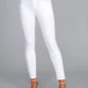White Button Fly High Waisted Leggings