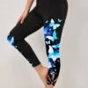 Butterfly Print Black Elastic Waist High Waisted Leggings -Rosewe Promotion Store 321015 P 1696755502761
