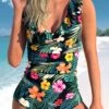 Tropical Plants Print Ruffle One Piece Swimwear -Rosewe Promotion Store 321070 P 1669865291623
