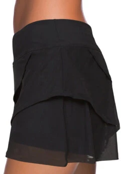 Plus Size Mid Waisted Black Swim Skirt -Rosewe Promotion Store 321256 P 1670571596740