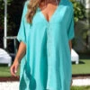 Side Slit Lace Cyan Cover Up -Rosewe Promotion Store 321401 P 16739576562130