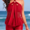 Halter Metal Ring Red Tankini Top-No Bottom -Rosewe Promotion Store 322850 P 16774735385260