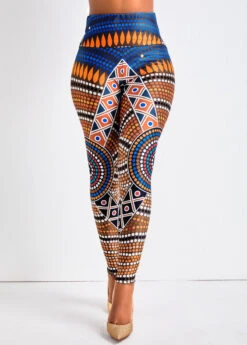 Tribal Print Multi Color Elastic Waist Leggings 9 Tribal Print Multi Color Elastic Waist Leggings -Rosewe Promotion Store 323129 P 16740917084492