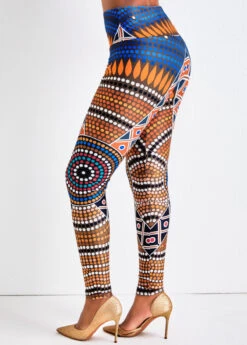 Tribal Print Multi Color Elastic Waist Leggings 10 Tribal Print Multi Color Elastic Waist Leggings -Rosewe Promotion Store 323129 P 16740917086843