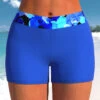 Floral Print Blue Mid Waisted Swim Shorts -Rosewe Promotion Store 323619 P 1672817889976