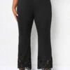 Black Plus Size Burn Out Printing Pants -Rosewe Promotion Store 323635 P 16787616801310