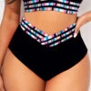 Striped Black High Waisted Bikini Bottom -Rosewe Promotion Store 323783 P 1672972280311