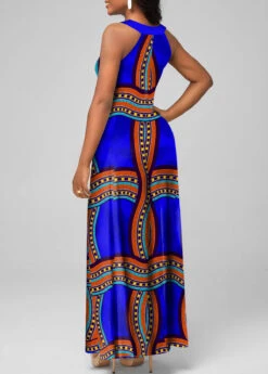 Plus Size Royal Blue Cage Neck Dress -Rosewe Promotion Store 324154 P 1675845744271