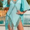 V Neck Tassel Mint Green Cover Up -Rosewe Promotion Store 324881 P 16780904733450