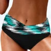Dazzle Colorful Print Black Mid Waisted Bikini Bottom -Rosewe Promotion Store 324926 P 1674975066634