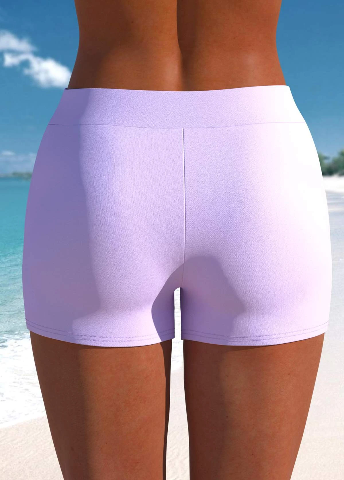 Mid Waisted Skinny Light Purple Swim Shorts 4 Mid Waisted Skinny Light Purple Swim Shorts - Image 2