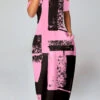 Plus Size Pink Pocket Graffiti Print Maxi Dress -Rosewe Promotion Store 325514 P 1675417077942
