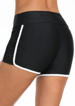 Mid Waisted Black Contrast Stitch Swim Shorts -Rosewe Promotion Store 325564 P 16771414881551
