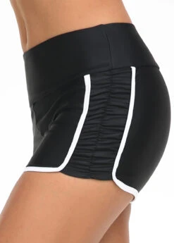 Mid Waisted Black Contrast Stitch Swim Shorts -Rosewe Promotion Store 325564 P 16771414883823