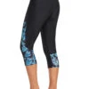 High Waisted Black Leaf Print Swim Capris -Rosewe Promotion Store 325572 P 16777410576391