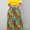 Plus Size Leaf Print Maxi Short Sleeve Dress -Rosewe Promotion Store 325608 P 1677752324030