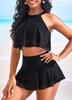 High Waisted Lace Black Bikini Sets 9 High Waisted Lace Black Bikini Sets -Rosewe Promotion Store 325618 P 16767246105502