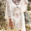 White Cage Neck Sheer Embroidered Cover Up -Rosewe Promotion Store 325670 P 16757669008290