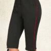 Black Drawastring High Waisted Knee Length Leggings -Rosewe Promotion Store 325705 P 16780661199880