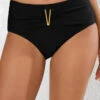 Mid Waisted Metal Detail Black Bikini Bottom -Rosewe Promotion Store 325748 P 16794782953250