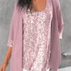 Light Pink Scoop Neck Sequin Tank Top And Cardigan -Rosewe Promotion Store 325807 P 1676535863978