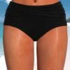 Mid Waisted Black Criss Cross Bikini Bottom -Rosewe Promotion Store 325978 P 1675833042121