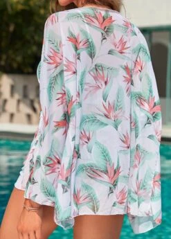 High Waisted Leaf Print Bowknot Bikini Set -Rosewe Promotion Store 326117 P 16780904640471