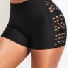 High Waisted Stretch Black Swim Shorts -Rosewe Promotion Store 326173 P 16765470050970
