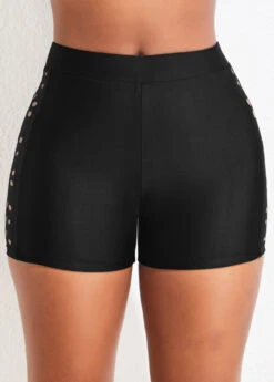 High Waisted Stretch Black Swim Shorts -Rosewe Promotion Store 326173 P 16765470057742