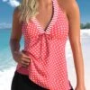 Polka Dot Bowknot Coral Tankini Top-No Bottom -Rosewe Promotion Store 326183 P 1675918234006