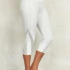 White Elastic Waist Mid Waisted Capri Leggings -Rosewe Promotion Store 326232 P 16967531933180