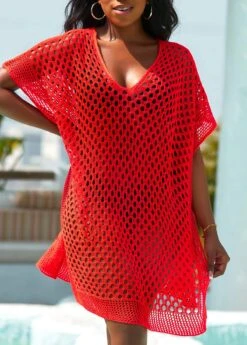 Tassel Hollow Split Red Cover Up -Rosewe Promotion Store 326272 P 16789363096123