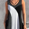 Metal Ring Contrast Dark Grey Marl Tank Top -Rosewe Promotion Store 326477 P 1676344432182