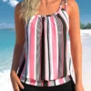 Striped Ruched Light Pink Tankini Top-No Bottom -Rosewe Promotion Store 326524 P 1677833297798