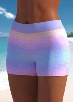 Ombre Light Purple Mid Waisted Swim Shorts -Rosewe Promotion Store 326794 P 1676522751822