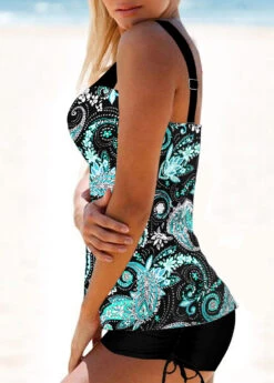 Tribal Print Wrap Cyan Tankini Top-No Bottom -Rosewe Promotion Store 326803 P 1676527781254