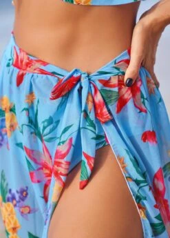 Mid Waisted Floral Print Ruffle Bikini Sets -Rosewe Promotion Store 326877 P 16781922324485