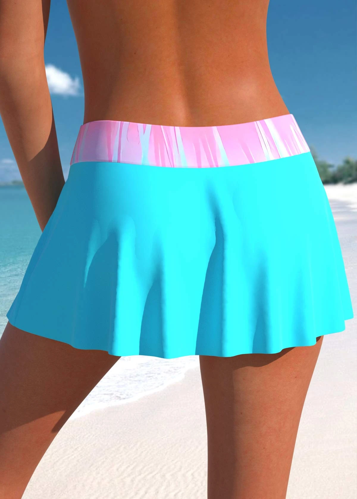 Mid Waisted Multi Color Ombre Swim Skirt 4 Mid Waisted Multi Color Ombre Swim Skirt - Image 2