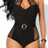 Mesh Black Cutout One Piece Swimwear -Rosewe Promotion Store 327192 P 1676957882401