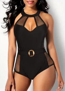 Mesh Black Cutout One Piece Swimwear 7 Mesh Black Cutout One Piece Swimwear -Rosewe Promotion Store 327192 P 1676957882725