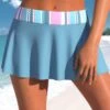 Mid Waisted Multi Stripe Print Stretch Swim Skirt 1 Mid Waisted Multi Stripe Print Stretch Swim Skirt -Rosewe Promotion Store 327231 P 1677032289106