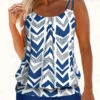 Double Straps Geometric Print Blue Tankini Top-No Bottom -Rosewe Promotion Store 327313 P 1677045931450