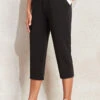 Drawastring Pocket Black Regular High Waisted Pants -Rosewe Promotion Store 327486 P 16805996677030