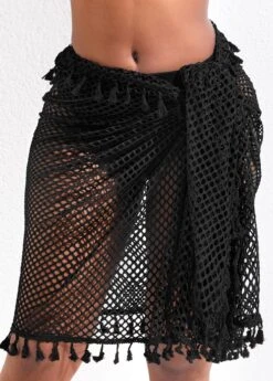 Tassel Multi-Way Mesh Black Cover Up 11 Tassel Multi-Way Mesh Black Cover Up -Rosewe Promotion Store 327490 P 16784442755813